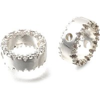 Brass Bead Frame Round Ring Silver 9.5x4mm Hole 1.2mm