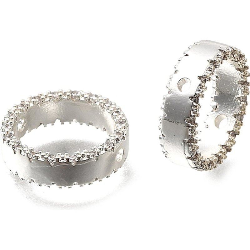 Brass Bead Frame Round Ring Silver 13.5mm Diameter — Jewelry Beads
