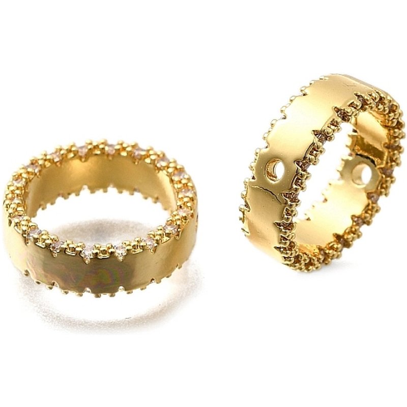 Brass Bead Frame Round Ring 18K Gold Plated 13.5mm — Jewelry Beads