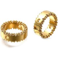 Brass Bead Frame Round Ring 18K Gold Plated 12x4mm — Jewelry Beads
