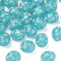 Translucent Resin Beads Egg with Heart Hologram Green 14.5x12mm — Jewelry Beads