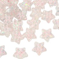 Translucent Resin Star Beads with Tartan and Hologram