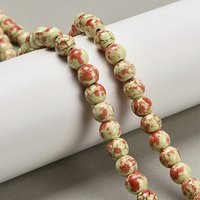 Synthetic Turquoise Beads Strands, Round, Light Yellow, 7.5-8mm — Jewelry Beads