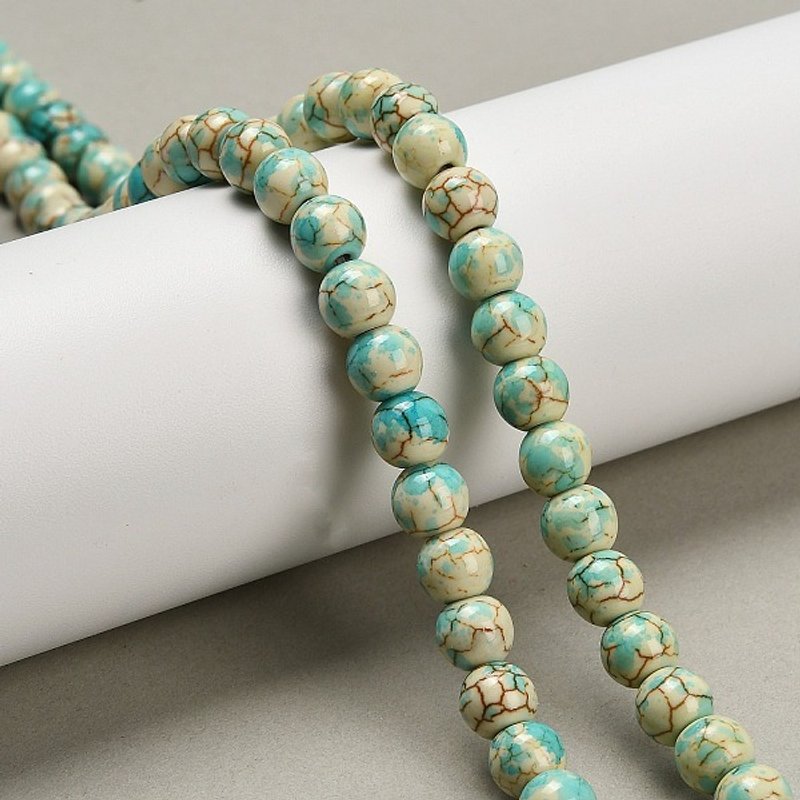 Synthetic Turquoise Beads Strands, Round, Dyed, 7.5-8mm — Jewelry Beads