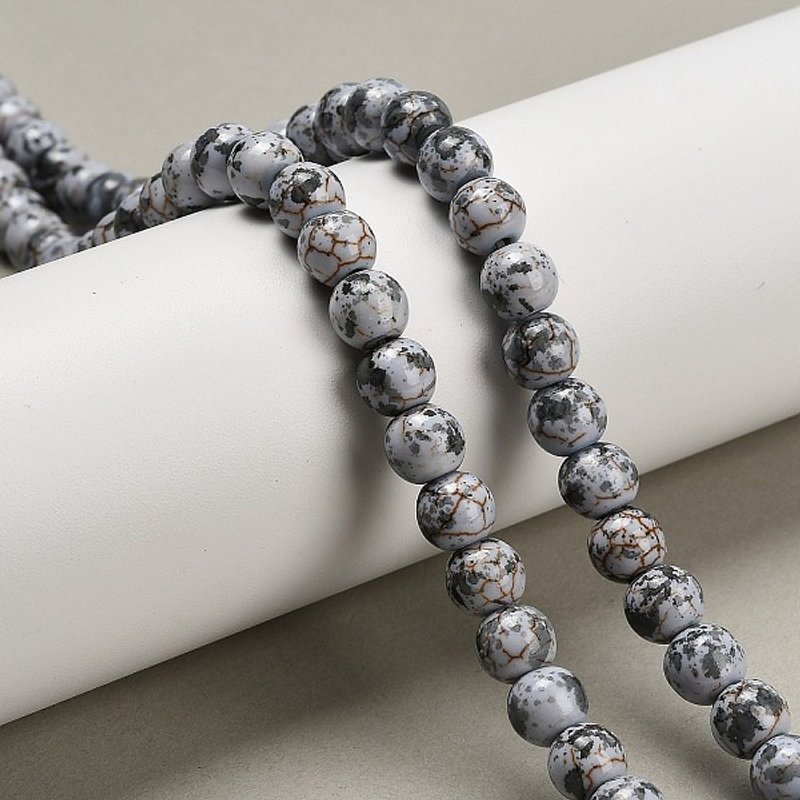 Synthetic Turquoise Beads Strands, Round, Light Steel Blue, 50pcs — Jewelry Beads