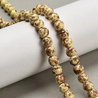 Synthetic Turquoise Beads Strands, Round, Yellow, 7.5-8mm