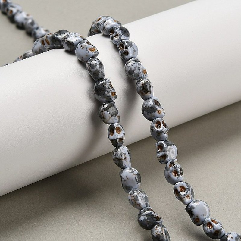 Synthetic Turquoise Skull Beads Strands, Light Steel Blue, 47pcs — Jewelry Beads