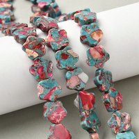 Dyed Synthetic Imperial Jasper Beads Strands, Flower, Red, 29pcs — Jewelry Beads