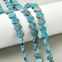Dyed Synthetic Imperial Jasper Beads Strands, Blue Flower, 41-42pcs — Jewelry Beads