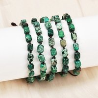 Dyed Natural Imperial Jasper Beads Braided Bracelet for Women