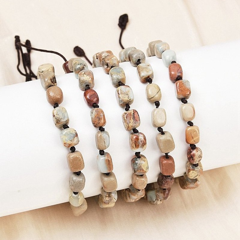 Bracelet tressé en pierres naturelles de Shoushan pour femmes — Bracelet Femme
