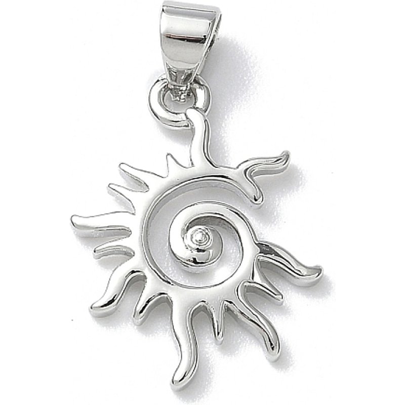 Pendentif en laiton en forme de soleil, finition platine, 19.5x14mm — Breloques et pendentifs