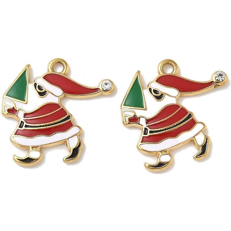 Pendentifs en Émail en Acier Inoxydable 304 - Charme de Noël Santa Claus — Breloques et pendentifs