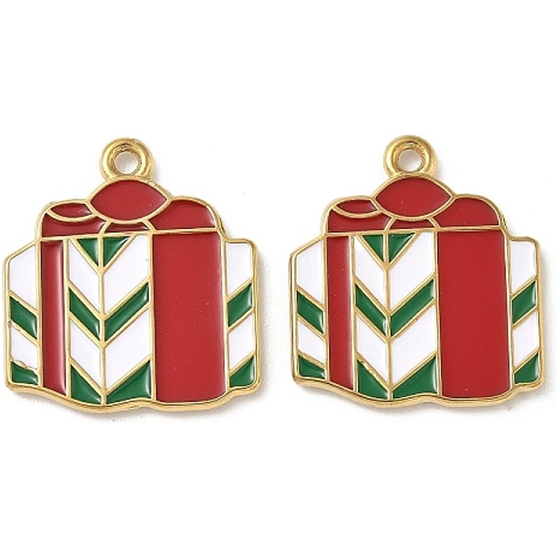 Pendants en Émail Thème Noël en Acier Inoxydable 304 — Breloques et pendentifs