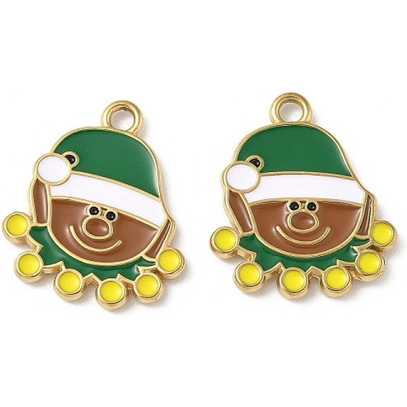 Pendentif en Acier Inoxydable Thème Noël Gnome, Plaqué Or 18K — Breloques et pendentifs