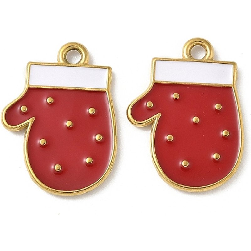 Pendants en Émail Thème Noël en Acier Inoxydable 304 avec Plaquage en Or 18K — Breloques et pendentifs