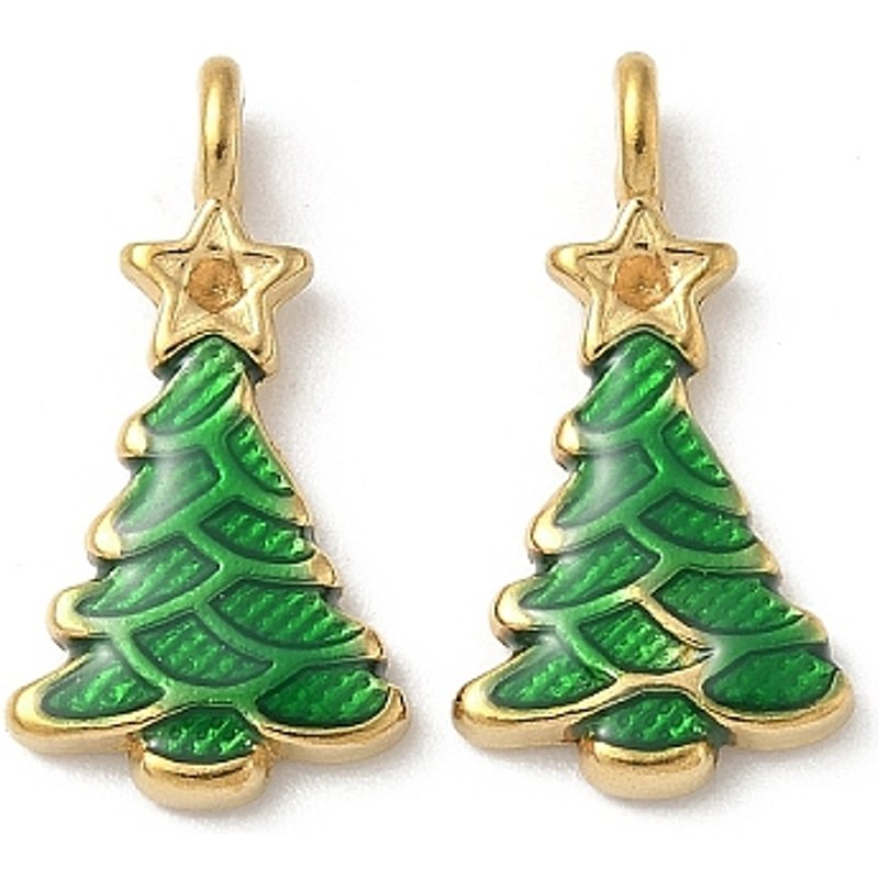 Pendentif en Émail en Acier Inoxydable 304 Thème Noël — Breloques et pendentifs