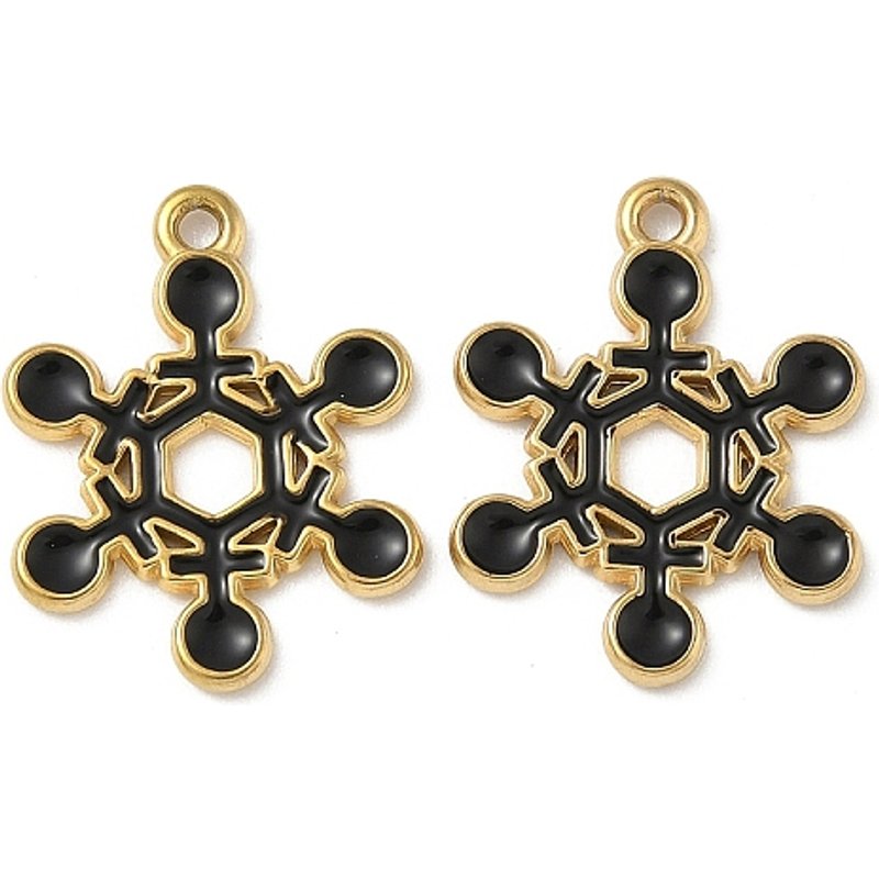 Pendentif en Émail Acier Inoxydable 304 - Charme Flocon de Neige — Breloques et pendentifs