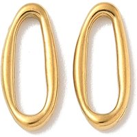 304 Stainless Steel Oval Linking Rings, 18K Gold Plated — Jewelry Findings