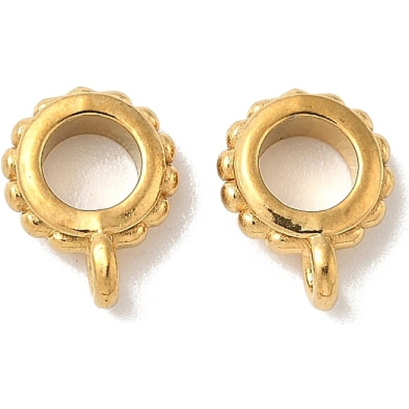 304 Stainless Steel Tube Bails, 18K Gold Plated, 10x8x3.5mm — Jewelry Findings