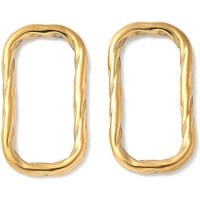 304 Stainless Steel Twisted Linking Rings, 18K Gold Plated