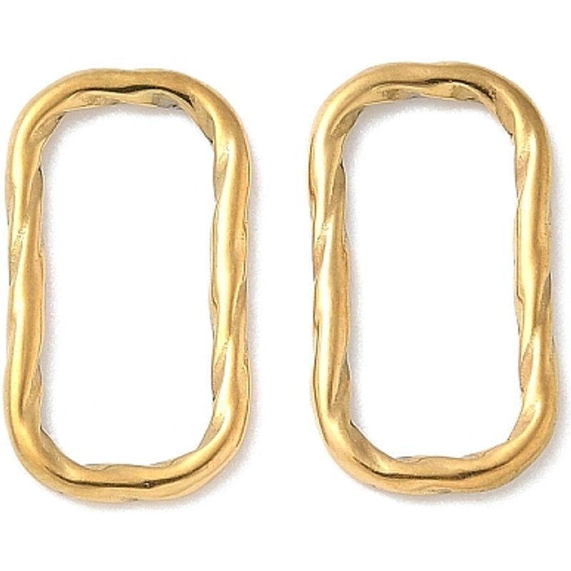 Anneaux de Liaison Tordus en Acier Inoxydable 304, Plaqué Or 18K — Accessoires pour bijoux