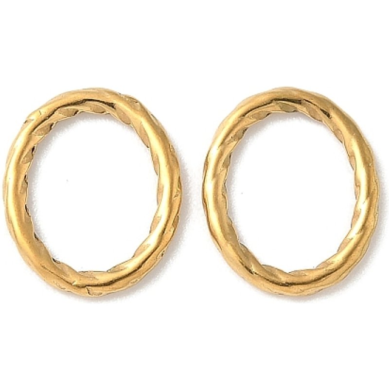 304 Stainless Steel Twisted Linking Rings, 18K Gold Plated — Jewelry Findings