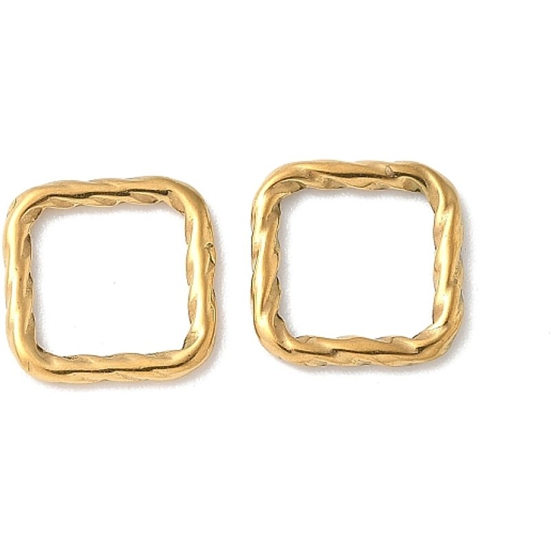 304 Stainless Steel Twisted Linking Rings, 18K Gold Plated — Jewelry Findings