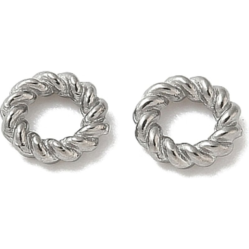 304 Stainless Steel Twisted Linking Rings, Non-Tarnish, 6x1.5mm — Jewelry Findings