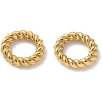 304 Stainless Steel Twisted Linking Rings, 18K Gold Plated — Jewelry Findings