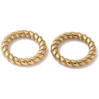 Anneaux de Liaison Tordus en Acier Inoxydable 304, Plaqué Or 18K — Accessoires pour bijoux