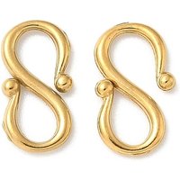 304 Stainless Steel S-Hook Clasps, 18K Gold Plated, 13x6.5mm