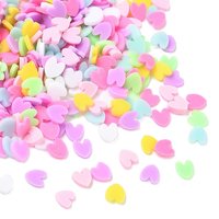 Handmade Polymer Clay Heart Cabochons, Mixed Colors, 7692pcs/1000g
