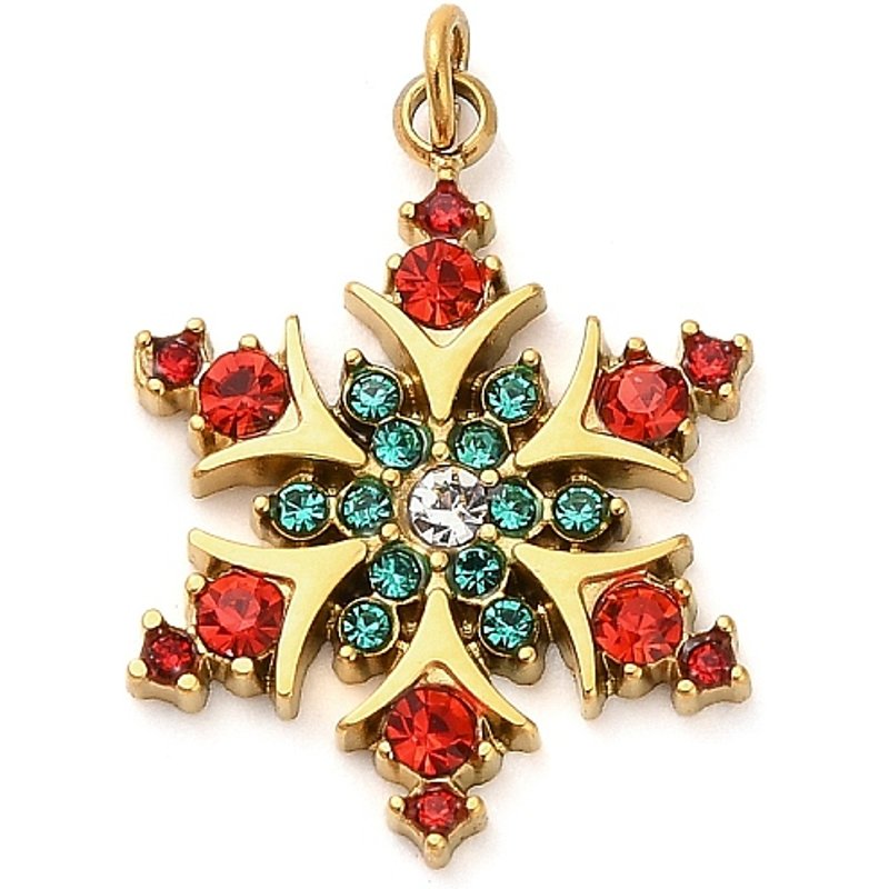 304 Stainless Steel Snowflake Pendant with Jump Ring — Charms & Pendants