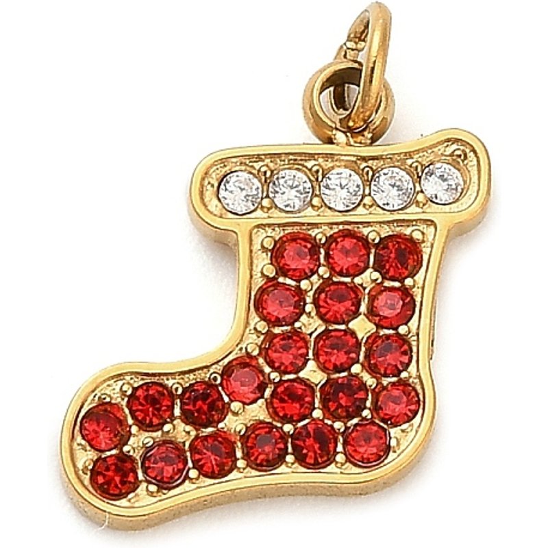 304 Stainless Steel Rhinestone Charms with Jump Ring for Christmas — Charms & Pendants