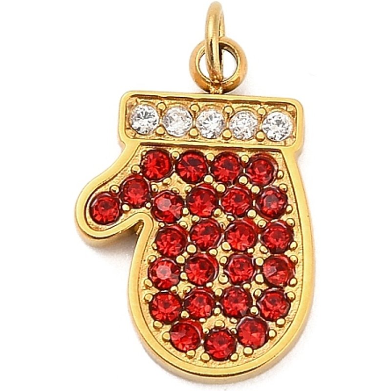 Charms en Acier Inoxydable 304 avec Strass et Anneau - Gants — Breloques et pendentifs