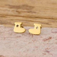 304 Stainless Steel Golden Stud Earrings, 7x8mm — Costume Jewelry