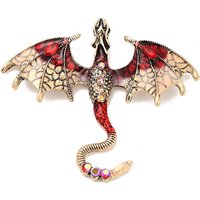 Pendentif Ptérosaure en Alliage avec Strass et Émail, Rouge — Breloques et pendentifs