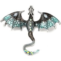 Pendentif Ptérosaure en Alliage de Strass avec Émail, Vert — Breloques et pendentifs