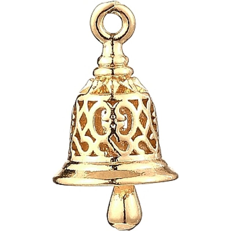 Brass Bell Charms, Real 14K Gold Plated, 17.5x9.5mm — Charms & Pendants