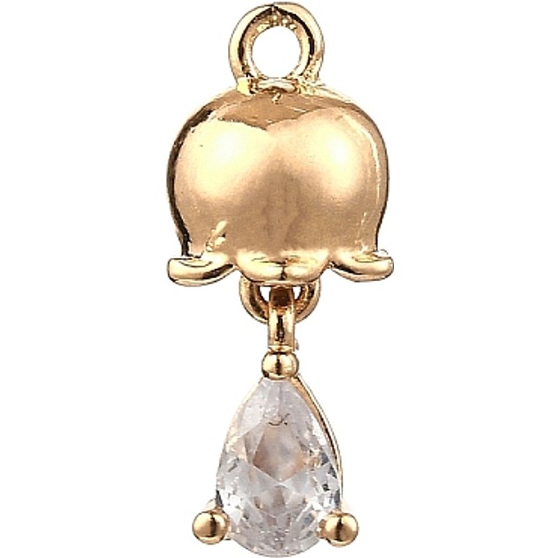 Brass Micro Pave Cubic Zirconia Flower Teardrop Pendant — Charms & Pendants