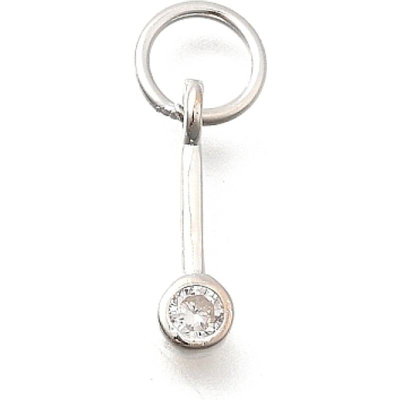 925 Sterling Silver Pave Clear Cubic Zirconia Round Charms — Charms & Pendants