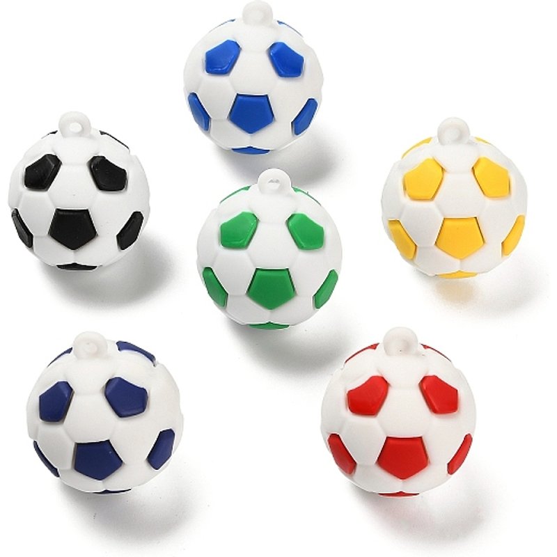 PVC Plastic Football Pendants in Mixed Colors, 36x31mm — Charms & Pendants