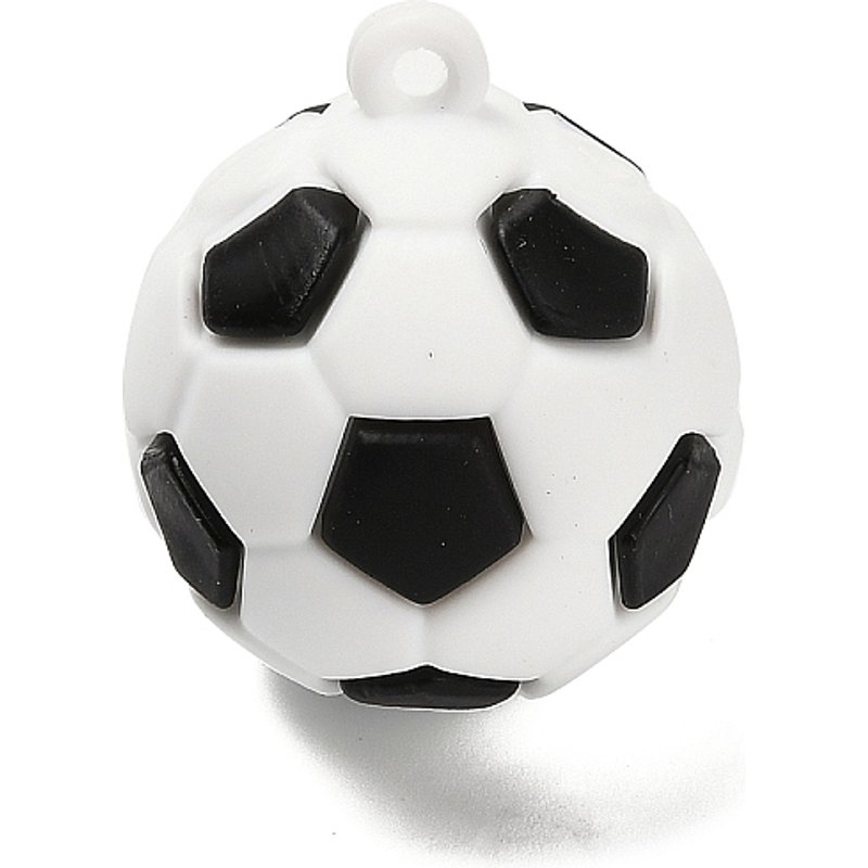Pendentifs en PVC en forme de football, noir, 36x31mm avec trou de 3mm — Breloques et pendentifs