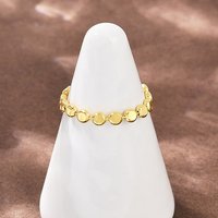 925 Sterling Silver Golden Finger Ring, US Size 6 1/4