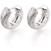 Brass Twist Hoop Earrings, Real Platinum Plated, 13x14.5x6mm — Hoop Earrings
