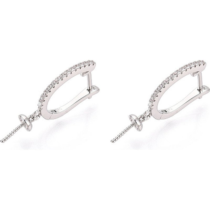 Trouvailles de Boucles d'Oreilles en Arc en Laiton avec Zirconia Cubique Transparent — Accessoires pour bijoux