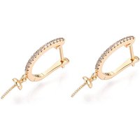 Trouvailles de boucles d'oreilles en arc en laiton avec zircon cubique clair — Accessoires pour bijoux