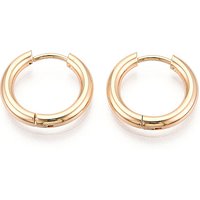Boucles d'oreilles créoles en acier inoxydable 304, plaquées or 18K, 16x17x2.5mm — Boucles d'oreilles créoles