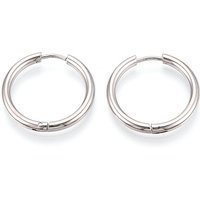 Boucles d'oreilles créoles en acier inoxydable 304, couleur acier inoxydable — Boucles d'oreilles créoles
